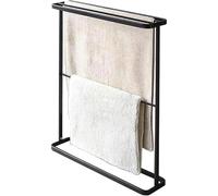 Moderno toallero independiente con 5 Ra - Elegante toallero blanco para baño, lavandería y dormitorio - Secado que ahorra espacio (negro)