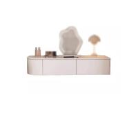 Moderno tocador flotante de madera maciza, mesa de maquillaje montada en la pared con 1/2 cajones, elegante mesita de noche blanca para dormitorio, diseño que ahorra espacio