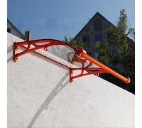 Moderno toldo de aluminio para entrada, protección UV, protección contra el viento y la nieve, toldo de policarbonato transparente para puerta delantera, resistente a la intemperie (60 x 120 cm)