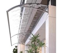Moderno toldo de policarbonato para puerta, toldo curvado para refugio de lluvia para exterior, elegante cubierta frontal de casa, 60 x 420 cm, protección impermeable para porche