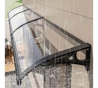 Moderno toldo de puerta con soporte de aluminio, toldo de policarbonato para puerta de patio, toldo de protección solar al aire libre, resistente a los rayos UV para entrada, elegante protector contra