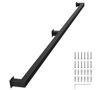 Moderno tubo cuadrado il, balaustrada antideslizante de 1-3 m para interiores y exteriores, barandilla de hierro forjado duradera para escaleras y patios (280 cm)