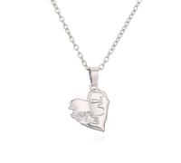 Moderno y bonito collar con colgante en forma de corazón para mujer, exquisita joyería, hermoso y versátil que se puede llevar con cualquier estilo, adjustable, Zirconia cúbica