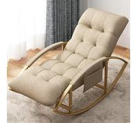 Moderno y cómodo juego de mecedora de arco con reposapiés transpirable y suave, reposabrazos y bolsillos laterales, ideal para sala de estar, dormitorio, jardín, silla mecedora Zero Lounge