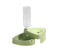 Moderno y lindo alimentador automático de agua y alimentos para mascotas, plegable y a prueba de polvo, con cuenco graduado para botella de agua (verde)