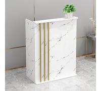 Moderno y lujoso escritorio de recepción con mostrador para salón, oficina, color blanco, 80 cm, escritorio pequeño y elegante para sala de recepción