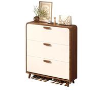 Moderno zapatero de madera con cajones abatibles de 3/6, gabinete de almacenamiento delgado para espacios pequeños, ideal para entradas, salas de estar y dormitorios (119 x 60 x 24 cm)