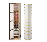 Moderno zapatero de metal giratorio de 360° para almacenamiento de esquinas, estante vertical redondo grande para zapatos, organizador de zapatos independiente para entrada, simple y elegante
