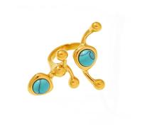 Modernos anillos minerales naturales en forma de C, construcción de aleación de acero inoxidable, 8 estilos distintivos, perfil fino, tamaño 7, piedra geométrica de moda, talla única, como se describe