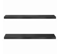 Modernos estantes de pared de 75 x 23,5 x 3 cm, color negro, diseño flotante de acero inoxidable para dormitorio, cocina, oficina, sala de estar, elegante solución de almacenamiento para el hogar