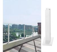 Modernos postes blancos para terraza de patio, postes de barandilla versátiles con herrajes para balaustrada final/media/C, 115 cm, solución elegante para exteriores