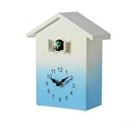 Modernos relojes de cuco para pared con pájaro que suena cada hora, reloj de volumen ajustable, diseño de casa de cuento de hadas de color degradado, elegante decoración de movimiento para sala de
