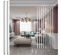 Modernos separadores de habitación blancos de 6 pies, 7 pies y 8 pies de alto, paneles de listones de madera elegantes para decoración de entrada, 2 separadores de columnas