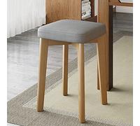 Modernos taburetes de bar de madera de 18 pulgadas de altura de mostrador, sillas pequeñas para sentarse en taburetes apilables con cojín suave, elegantes sillas de comedor para tocador de baño (gris,