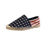 Modernos zapatos casuales para mujer de lino de alta calidad para días relajados. Mocasines cómodos con diseño moderno para mujeres conscientes del estilo, azul, 41 EU