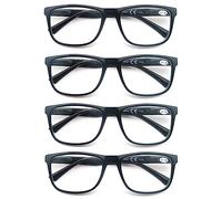 MODFANS 4 Pares de Gafas de Lectura 2.0 Hombres/Mujeres,Rectangular Gafas para Presbicia,Buena Vision Ligeras Comodas,Vista de Cerca/Vista Cansada(4 Negro)