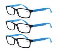 MODFANS Pack de 3 Gafas de Lectura 3.5/Gafas para Presbicia Hombres/Mujeres,Buena Vision Ligeras Comodas,Vista de Cerca/Vista Cansada,Colores Azul
