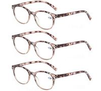 MODFANS Un Pack de 3 Gafas de Lectura 1.25/Gafas para Presbicia Mujeres,Buena Vision Ligeras Comodas,Vista de Cerca/Vista Cansada,Colores Rojo