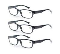 MODFANS Un Pack de 3 Gafas de Lectura 3.0/Gafas para Presbicia Hombre Mujer,Buena Vision Ligeras Comodas,Vista de Cerca/Vista Cansada,Colores Negro