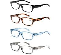 MODFANS Un Pack de 4 Gafas de Lectura 3.0/Gafas para Presbicia Hombre Mujer,Buena Vision Ligeras Comodas,Vista de Cerca/Vista Cansada
