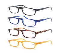 MODFANS Un Pack de Cuatro Gafas de Lectura 1.5 para Hombres/Mujeres - Lente Clara,Vision Clara - Moda,Practicas,Ligeras,Comodas,Colores Negro-Azul-Marron-Amarillo