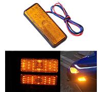 MODGAL Lámina Reflectante LED - Luz Trasera Cuadrada para Coche con atenuación Hilos - Luz LED Liviana con Tornillos Traseros para una fácil instalación, automóvil, camión