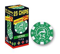 Modiano 25 Chips 14 g Verde Valor 25 Texas Hold'em Poker Juego de Cartas