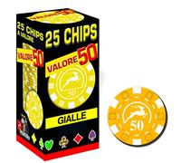 Modiano 25 Chips 14g Amarillo Valor 50 Texas Hold'em Poker Cartas Juego