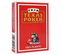 Modiano 300546 Texas Poker Jumbo - Cartas (PVC, Color Rojo
