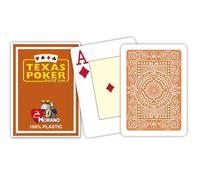 Modiano - Brown Texas Poker 100 % plástico, 2 esquinas, índice jumbo