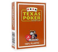 Modiano - Brown Texas Poker 100 % plástico, 2 esquinas, índice jumbo