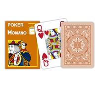 Modiano Índice 4 Jumbo Texas Poker marrón - Tarjetas de Texas Poker