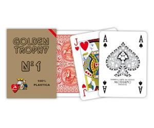 Modiano Parte Tarjetas 452 - Póquer Oro Trophy, 4 índice Rojo