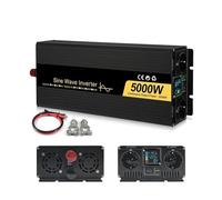 modificada Inversor Corriente 7000W 8000W Inversor Onda Sinusoidal para Pura Inversores Solares Convertidores Voltaje DC 12V/24V AC 220V 50Hz 60Hz Doble Enchufe Europeo(5000W (Rated 2500W))