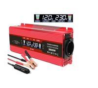 modificada Inversor Corriente Pantalla LCD DC 12V AC 220V Solar 2 USB Inversor Energía 1500W/2000W/2600W Transformador Coche Convertir Europeo Onda Sinusoidal Modificada(2000W Black)