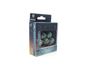 Modiphius - Conjunto de dados - RPG Ciencia ficción: Dune - Adventures in The Imperium Dice Set: Atreides