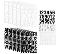 Modixun 12 hojas, 500 letras y números para planchar para ropa, letras de transferencia de calor de vinilo de 5 cm con A-Z, números del alfabeto termoadhesivos del 0 al 9 para camisetas de tela, negro