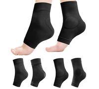 Modixun 2 pares de calcetines protectores de talón con almohadilla de gel, acolchado para tendón de Aquiles maleolar, calcetines acolchados para patinaje artístico, rodillos, botas, zapatos, negro