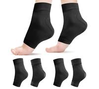 Modixun 2 pares de calcetines protectores de talón con almohadilla de gel, calcetines acolchados para patinaje artístico, rodillos, botas, zapatos, soporte, cojín de protección del talón, negro, talón