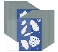 Modixun 32 hojas de papel de cianotipo A5 con impresión solar + 1 hoja de panel acrílico, papel de dibujo solar grueso, papel de impresión natural de alta sensibilidad, 21 x 14,8 cm