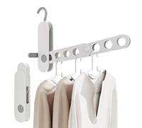 Modixun Paquete de 2 perchas de viaje plegables para secar ropa, 7 agujeros, perchas plegables sobre la puerta para viajes, crucero, caravana, toalla de lavandería