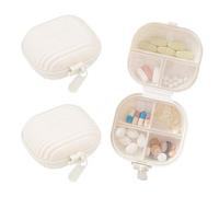 Modixun Paquete de 3 organizadores de píldoras de viaje, 7 compartimentos, lindo pastillero portátil, pequeño organizador de medicamentos, contenedor de vitaminas para bolsillo, bolso, diario, semanal