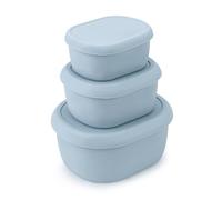 Modixun Paquete de 3 recipientes de silicona para almacenamiento de alimentos, lonchera Bento con tapas para aperitivos, ensaladas, preparación, comida, hermético, apto para microondas, lavavajillas y