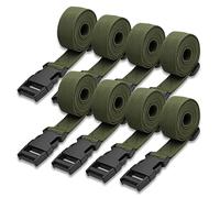 Modixun Paquete de 8 correas de utilidad con hebilla de liberación rápida, correas de nailon ajustables de 1,5 m, correas de amarre de nailon para mochila, saco de dormir, embalaje de equipaje, color