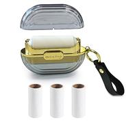 Modixun rodillo de pelusa portátil de doble cara con correa de mano, reutilizable mini extra pegajoso para perros y gatos, removedor de pelusa de lujo para la ropa bolsa de polvo pelusa , gris