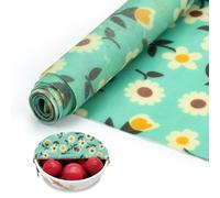 Modixun Rollo de cera de abeja de 100 cm x 33 cm, envoltorios reutilizables de cera de abeja para alimentos, papel de cera de abeja grande para envolver pan, sándwich, tazón, cubiertas, flores blancas