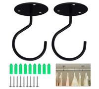 Modixun Soporte para barra de armario, 3,8 cm, soporte central de barra de armario con tornillos para estante de armario, barra de armario, barra de cortina de techo, paquete de 2