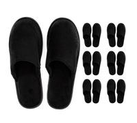 Modlux - Zapatillas de spa de 6 pares de zapatillas de spa de gran tamaño, con punta cerrada, de terciopelo de algodón, cómodas y antideslizantes, perfecto para el hogar (paquete de 6 grandes,