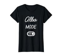 Modo Alba Activado Nombre Gracioso Camiseta gráfica económica, Mujer, Negro, XS