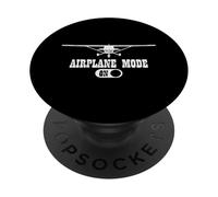 Modo avión en Divertido piloto de aviación Hombres, Mujeres, niños, niños PopSockets PopGrip Adhesivo